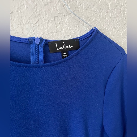 Lulus Sensational Statement Royal Blue Ruffle Bodycon Dress - Mini - Picture 3 of 5